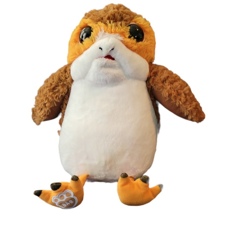 Build a Bear Porg Plush Star Wars Bird Owl Stuffed Sitting 12 inch